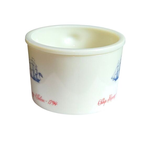 Old Spice VTG Red White Blue Ship Recovery Salem 1974 Shaving Mug 4.5"X3.5"X2.5" - Picture 2 of 8